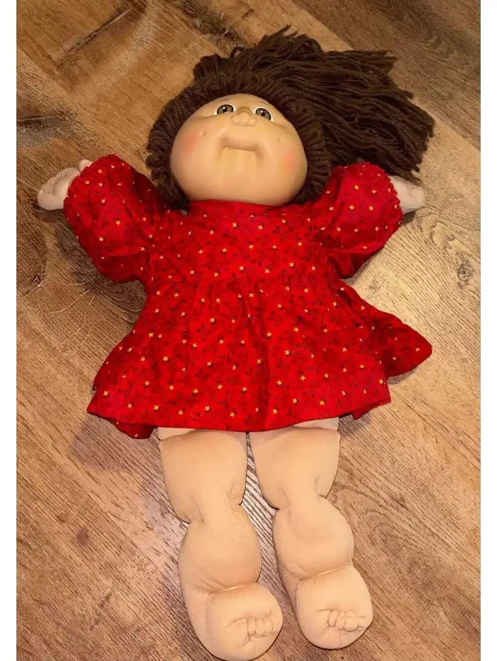Cabbage Patch Kids Girl Doll HM #2 Brunette Red Dress
